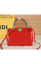 Cheap Fendi mini Icoic Peekaboo Bag Croco Leather F6033 Red VS04412