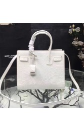 Cheap Imitation Large Saint Laurent Baby Sac De Jour Bag in White Croco Leather Y12131 VS07602