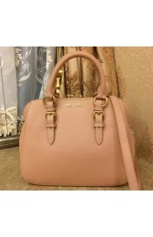 Cheap Imitation miu miu Madras Goat Leather Top-handle Bag RL0063 Light Pink VS06366