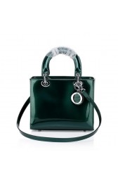 Christian Dior CD6325 Green Patent Mini Lady Dior Bag Silver VS05595