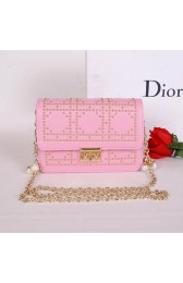 Christian Dior Studded Leather Flap Shoulder Bag CD8116 Pink VS05542