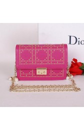 Christian Dior Studded Leather Flap Shoulder Bag CD8116 Rose VS07164