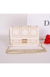 Copy AAA Christian Dior Studded Leather Flap Shoulder Bag CD8116 OffWhite VS05099