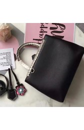 Copy Fendi Petite 2jours Calfskin Shopper Bag Black F51130 VS07790