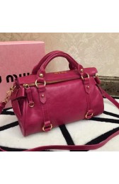 Copy miu miu Bowknot Top Handle Bag Bright Leather M0632 Rose VS07885