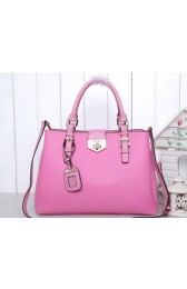 Copy Quality Prada Original Leather Tote Bag BN8019 Pink VS06593