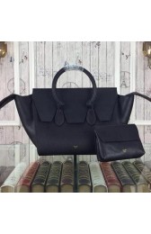 Designer Celine Tie Top Handle Bags Original Leather CT98314 Black VS06510