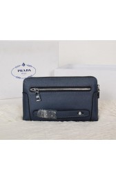 Designer Copy Prada Saffiano Leather Clutch P8911 Royal VS07667