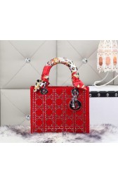 Dior Calfskin Leather Lady Dior Bag CD6616 Red VS05217