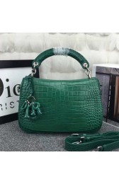 Dior Dune Flap Bag Green Croco Leather D41110 VS03981