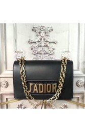 Dior J'adior Flap Bag with Chain in Black Calfskin D240603 VS01557