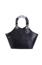 Dior Panarea Calfskin Leather Tote Bag CD6618 Black VS09279