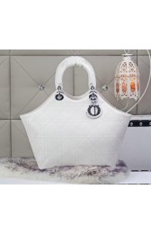 Dior Panarea Sheepskin Leather Tote Bag CD6618 White VS07305