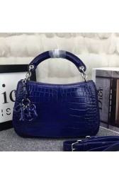 Fake 1:1 Dior Dune Flap Bag Blue Croco Leather D41110 VS02574