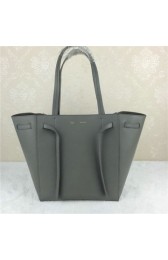 Fake Celine Medium Cabas Phantom Bag Grainy Leather C2208 Grey VS06554