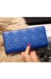 Fake Dior Escapade Wallet in Sheepskin Leahter D1875 Blue VS01057