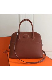 Fake Hermes Bolide 31 Bag in Coffee Swift Leather HB3101 VS03491