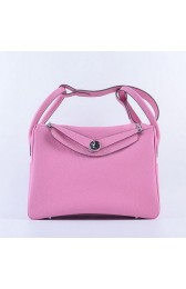 Fake Hermes Lindy 30CM Grainy Leather Shoulder Bag H6207 Pink VS00349