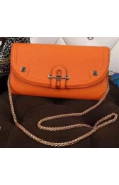 Fake Hermes Passe-Guide Shoulder Bag Calfskin Leather H33225 Orange VS00440