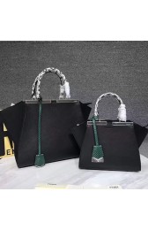 Fake High Quality Fendi 3Jours Tote Bag Black Original Leather F280501 VS09744