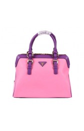 Fake Imitation Prada Grainy Leather Top Handle Bag BL8091 Pink&Purple VS07847