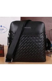 Fake Prada Calfskin Leather Messenger Bag P66254 Black VS05562