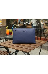 Fake Prada Grainy Leather Clutch P66233 Blue VS09332