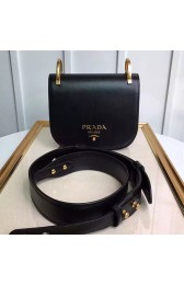 Fake Prada Pionniere Calf Leather Bag with Bow Black 1bd039 VS06793