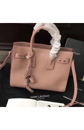 Fake Saint Laurent Sac De Jour Souple Bag in Pink Grained Leather 464960 VS08538