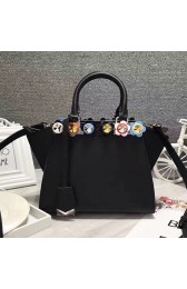 Fendi 3Jours Tote Bag Black Original Leather 8BH333 VS07832