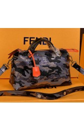 Fendi Camouflage Grainy Leather Tote Bags FD2330 Grey VS08716