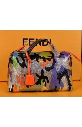 Fendi Camouflage Grainy Leather Tote Bags FD2330 Silver VS00995