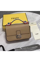 Fendi Double Micro Baguette Bag Beige and Black FB1751 VS09490