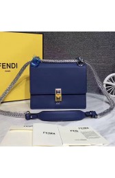 Fendi Kan I Small Leather Mini Bag Blue 8M03815 VS05475