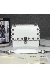 Fendi Kan I Small White Leather Mini Bag 8M03813 VS00872