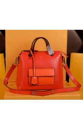 Fendi Original Leather Tote Bag with Front Pocket F2351 Orange VS01973