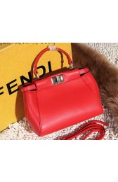 Fendi Peekaboo Bag Smooth Leather FD6035 Red VS09333