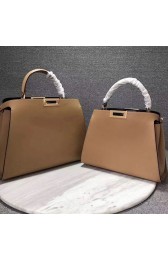 Fendi Peekaboo Tote Bag Beige Original Leather F280504 VS07244