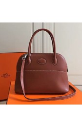 Hermes Bolide 27 Bag in Coffee Swift Leather HB2701 VS05495