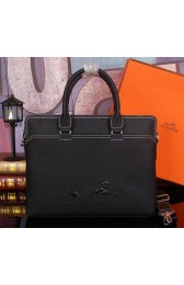Hermes Briefcase Original Calf Leather HM98291 Black VS08251