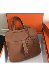 Hermes Halzan 31 Bag in Brown Taurillon Clemence Leather H070428 VS04194