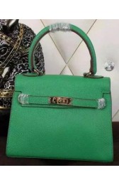 Hermes Kelly 20cm Tote Bag Litchi Leather K20 Green VS05709