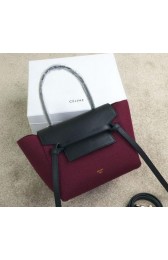 High Imitation Celine mini Belt Bag Suede Leather C98310 Purple&Black VS04202