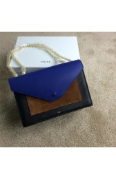 High Imitation Celine Pocket Handbag Seashell Nubuck Leather 175383 Black&Brown&Royal VS09303