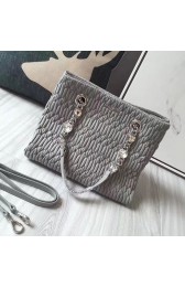Hot Miu Miu Crystal Nappa Leather Tote Bag Grey 5BA038 VS07921
