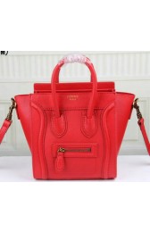 Hot Replica Celine Luggage Nano Bag Original Leather C3308S Red VS05293