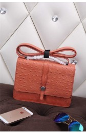 Imitation Best Hermes Ostrich Leather Flap Shoulder Bag H8075 Orange VS07262