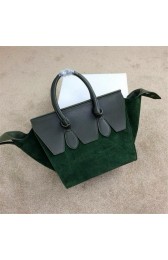 Imitation Celine Tie Nano Top Handle Bags Suede Leather C98313 Green VS05724