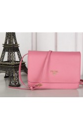 Imitation Cheap Prada Saffiano Leather Flap Shoulder Bag BT1213 Pink VS05981