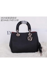 Imitation Dior mini Diorissimo Bag Grainy Leather CD0525 Black VS05878